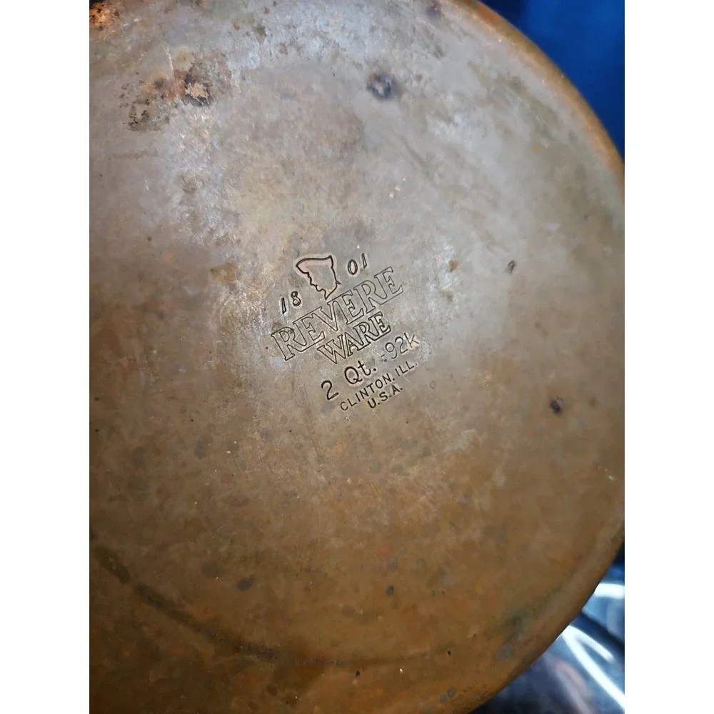 VTG Revere Ware Pot Set 1801 6pc Copper Bottom 6 Qt, 4-1/2 Qt, 2 Qt Revereware